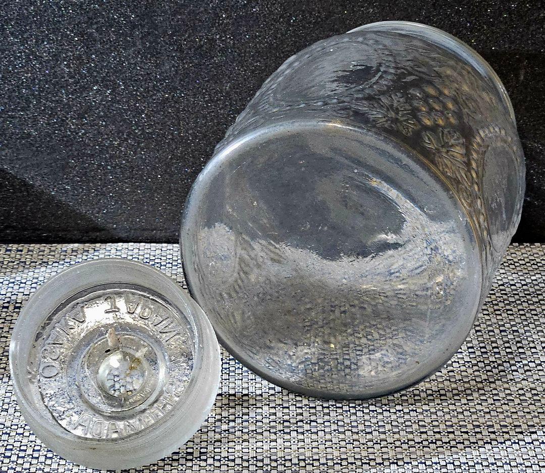 大正～昭和初期 大阪 島田硝子製 蓋付 ガラス瓶 飴屋瓶 砂糖瓶