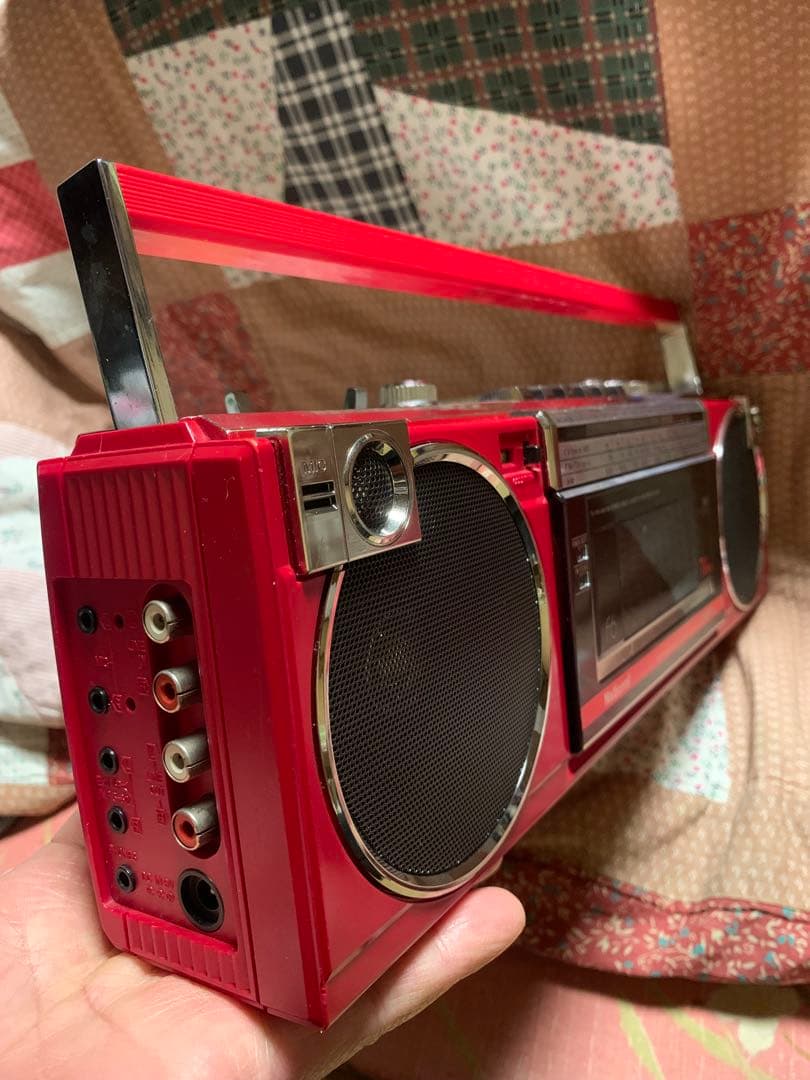 通電確認済み National RX-F6 赤 ラジオ・カセットレコーダー - メルカリ