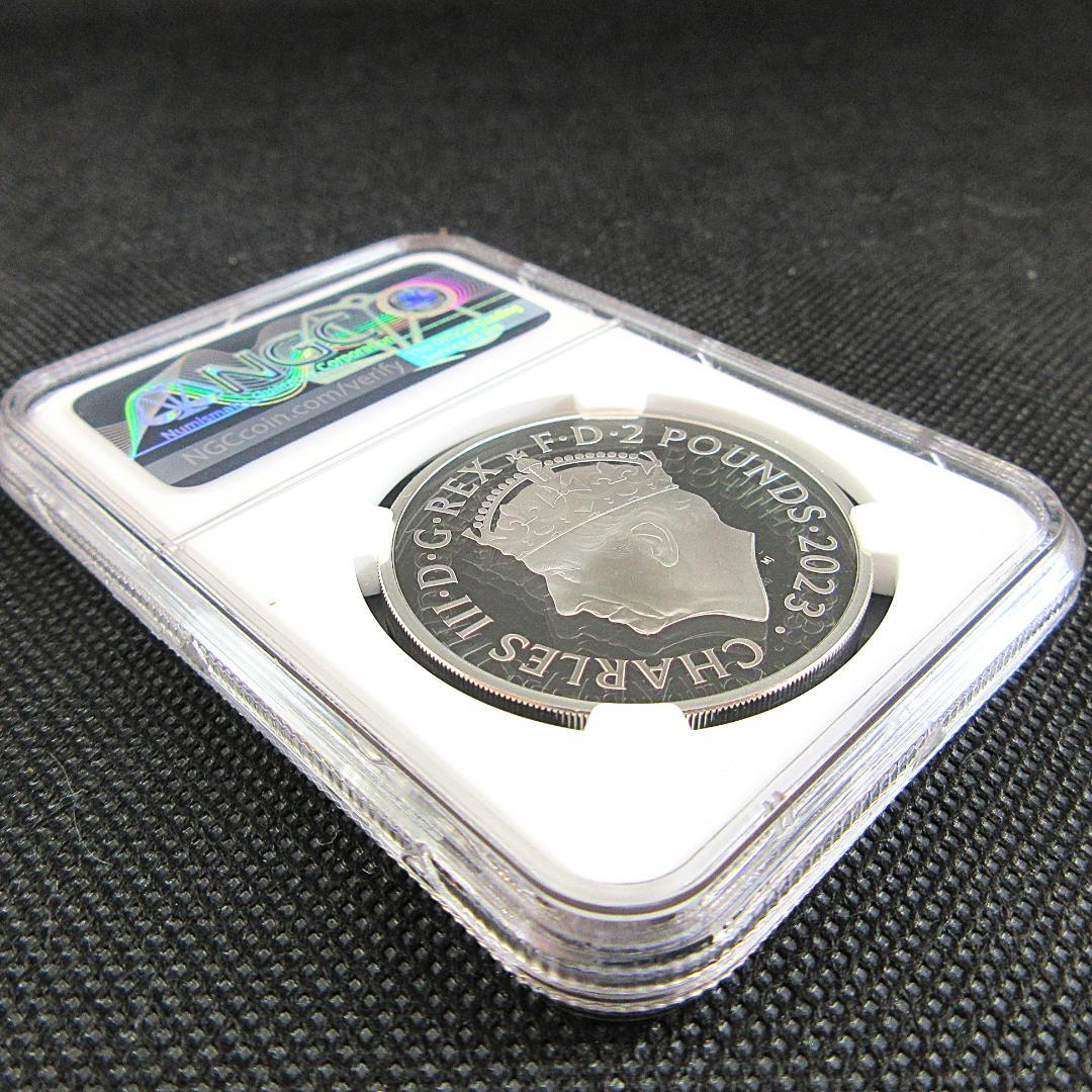 2023 イギリス 2ポンド銀貨 チャールズ3世 戴冠 NGC モダン 