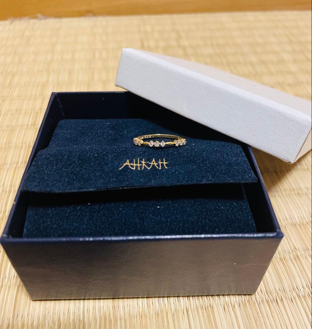 AHKAH NNリング K18YGダイヤ 0.12ct 9号 定価121000円