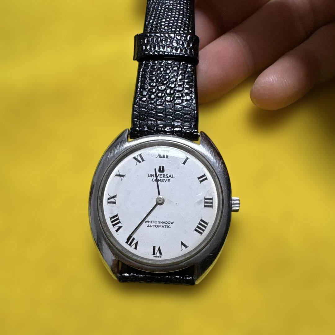 UNIVERSAL GENEVE WHITE SHADOW 自動巻き時計稼働品