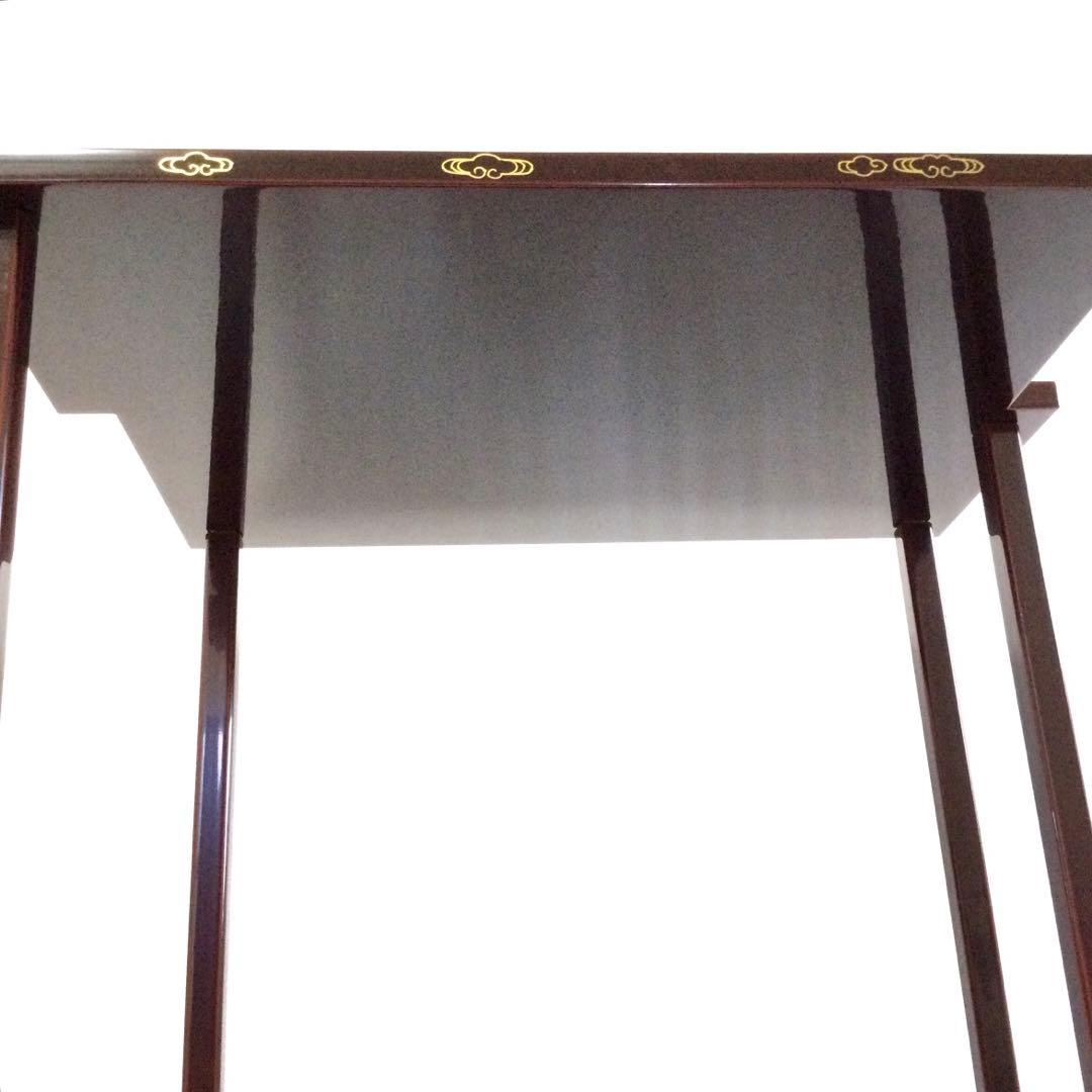 茶道具 山雪棚 溜塗 木製 組立式 塗師 久世宗春 供箱付 B940