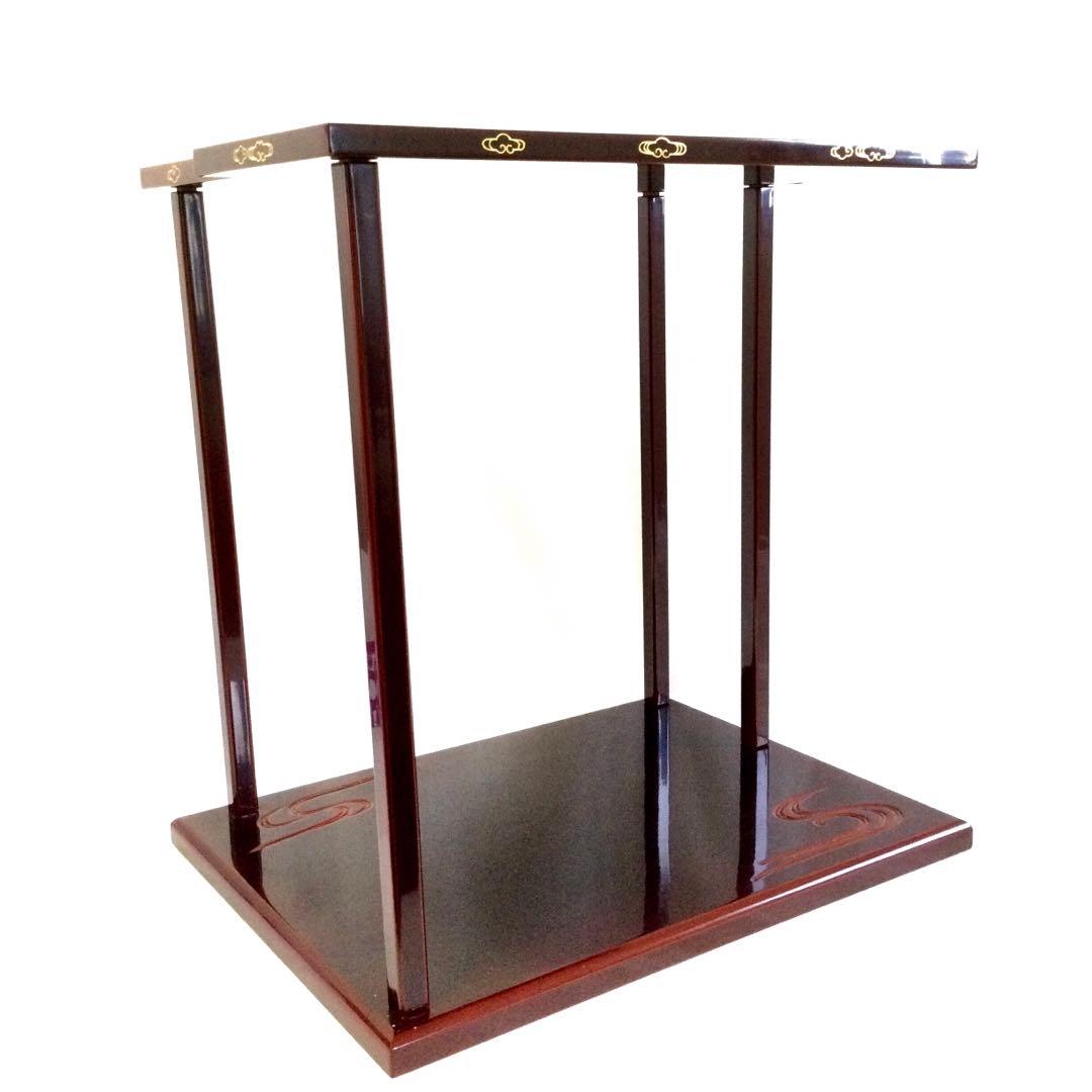 茶道具 山雪棚 溜塗 木製 組立式 塗師 久世宗春 供箱付 B940