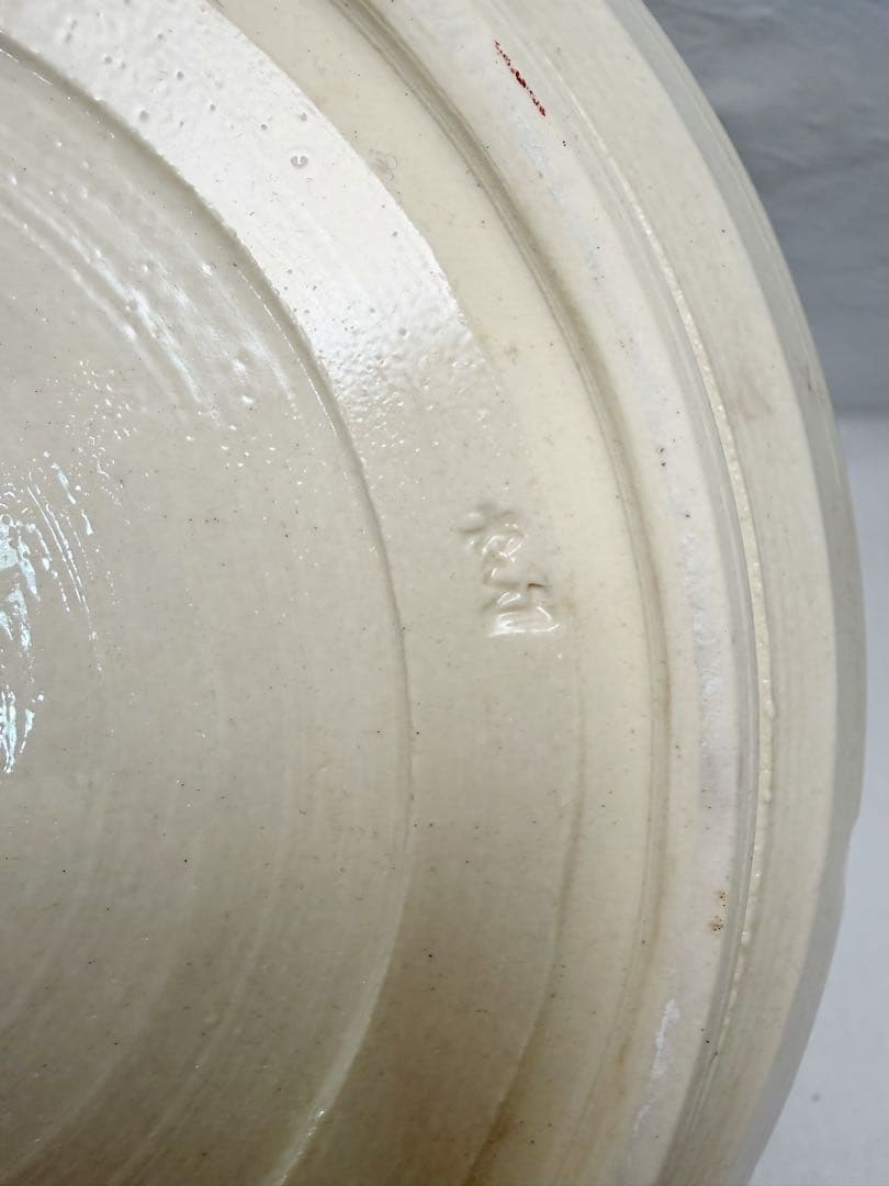 ほぼ未使用 水屋道具 織部 水屋瓶 陶印 木蓋付き 水差し 茶道具 水屋