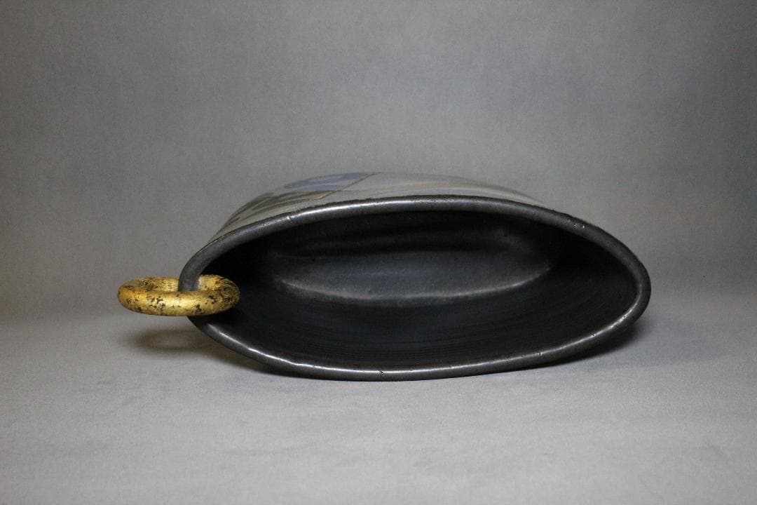 龍風】美術品 土肥心之典作 陶器 置物 共箱付（本物保証）