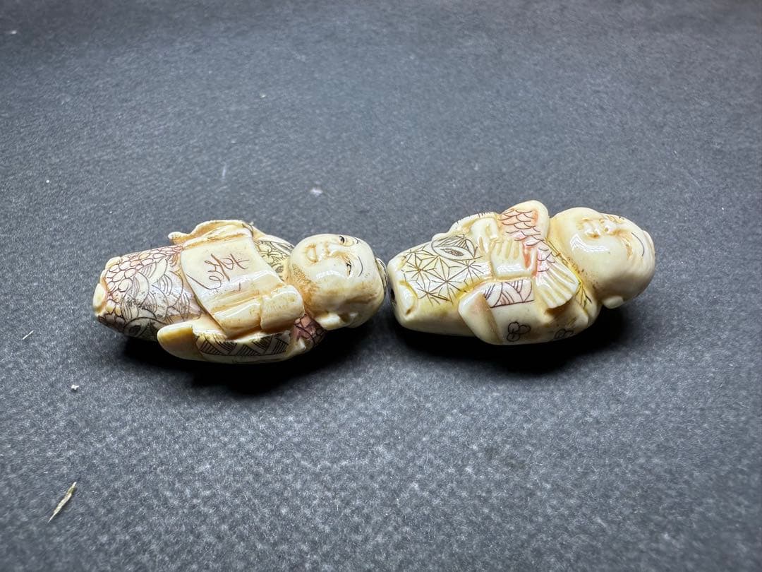 極上 根付 提げ物 緒締め玉 天然素材 アンティーク 置物 骨董 飾り物古