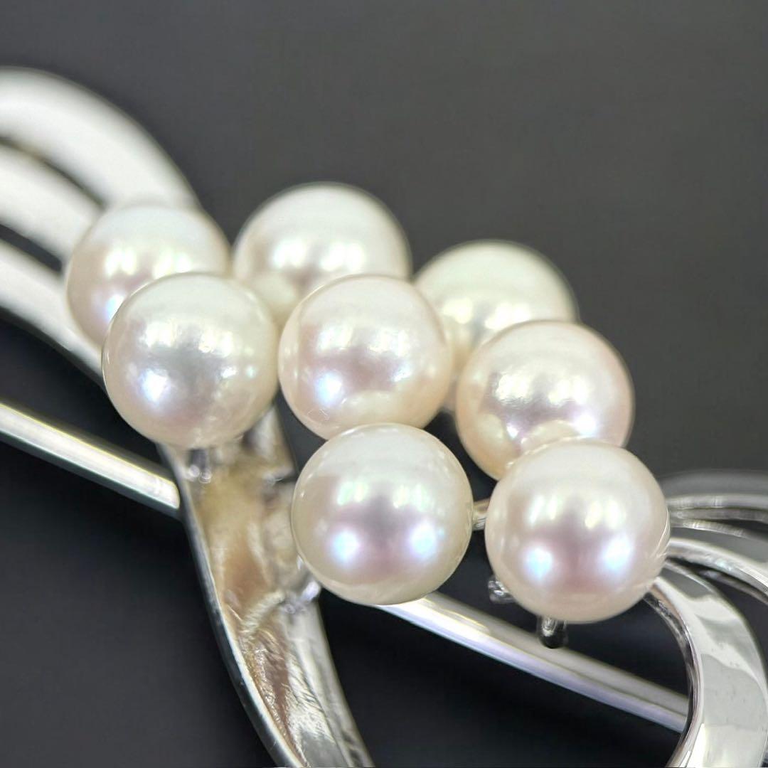 極美品】ミキモトアコヤ本真珠パールブローコサージュシルバー