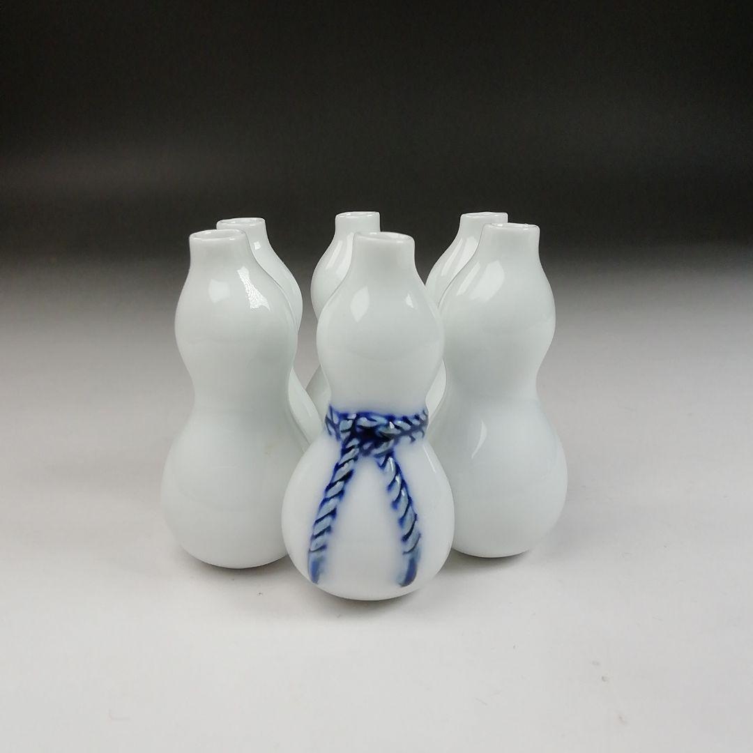 Ｔ７９６　蓋置　『平戸白磁　六瓢』『横石喜助 造』　共箱　茶道具