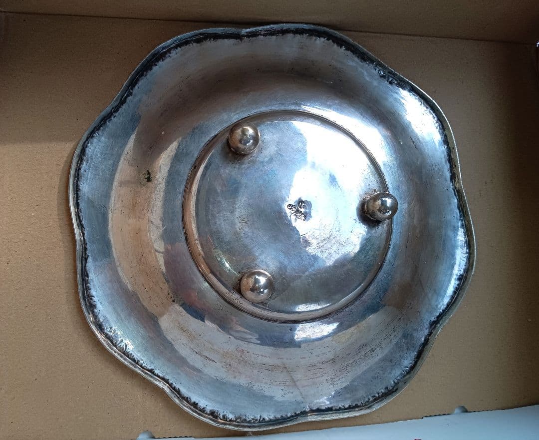 純銀皿 ペルシャ 刻印 アンティーク シルバー ヴィンテージ 伝統手工芸品 レア