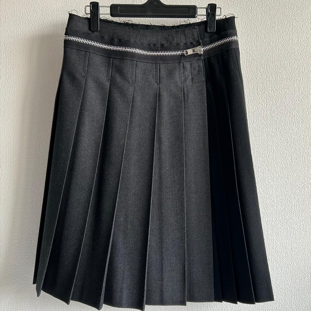 トリココムデギャルソン ウール 巻きプリーツスカート 膝丈　Sサイズ