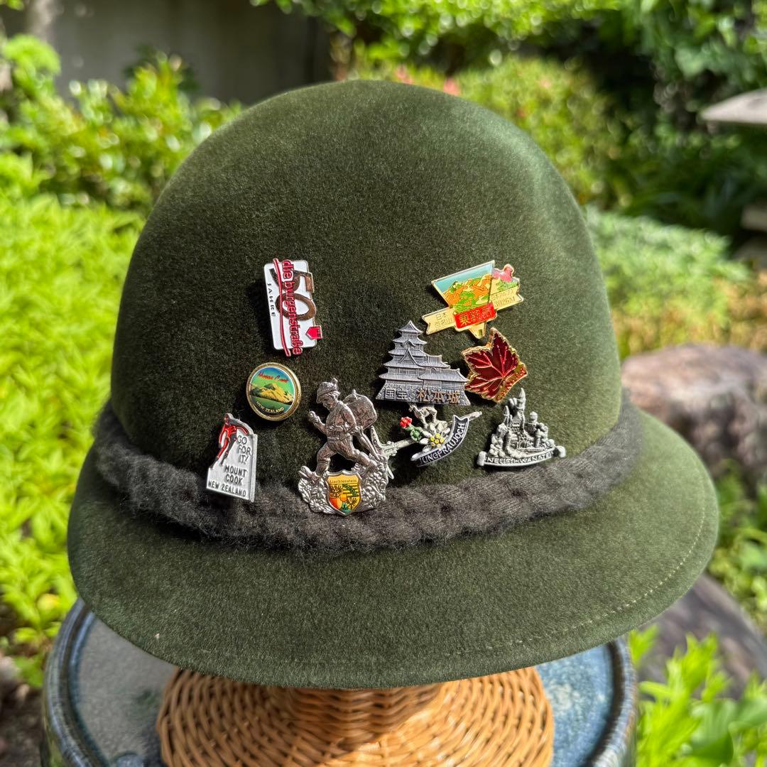 ドイツ チロリアンハット オクトーバーフェスト オリーブグリーンの