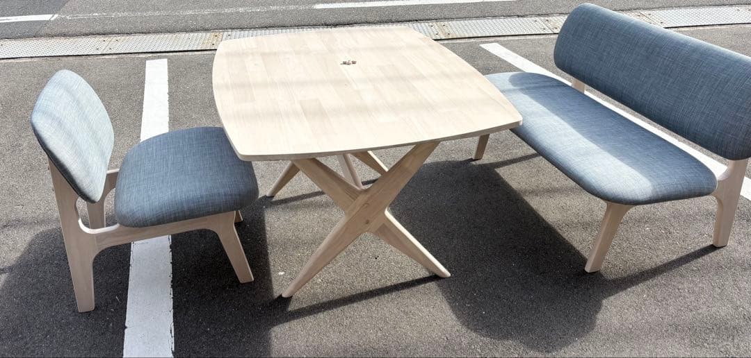 【引き取り限定】ニトリ リラックスワイド120 3点セット ホワイトウォッシュ