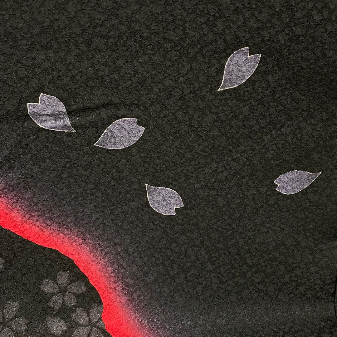 D845 振袖 一蔵コレクション 金駒刺繍 黒地 正絹 着物 袷 極美品