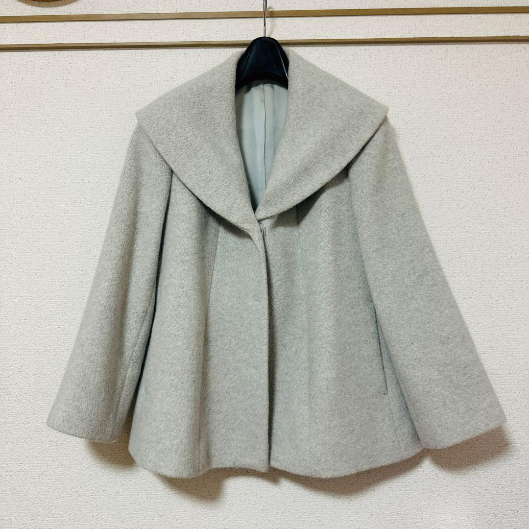 アナイ アンゴラショートコート ライトグレー36A - メルカリ