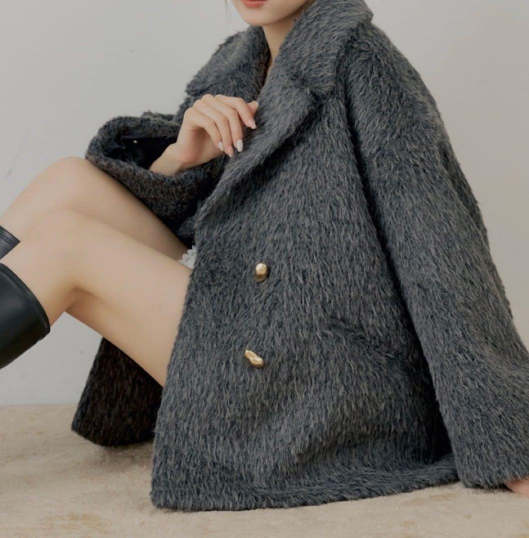 金ボタンシャギーミディジャケットコート | Chico(チコ)レディース