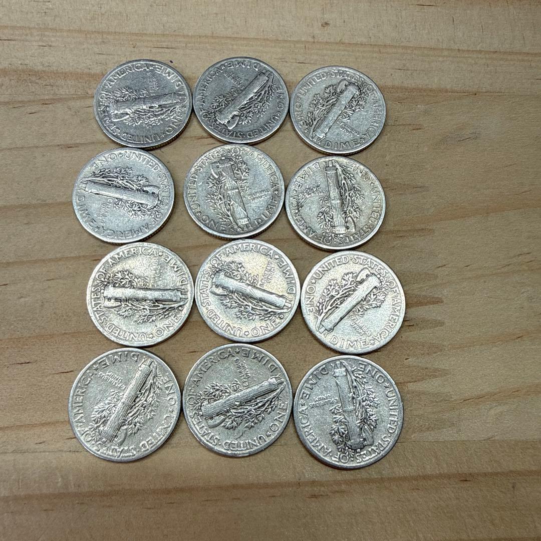 アメリカ マーキュリー・ダイム銀貨12枚セット - メルカリ