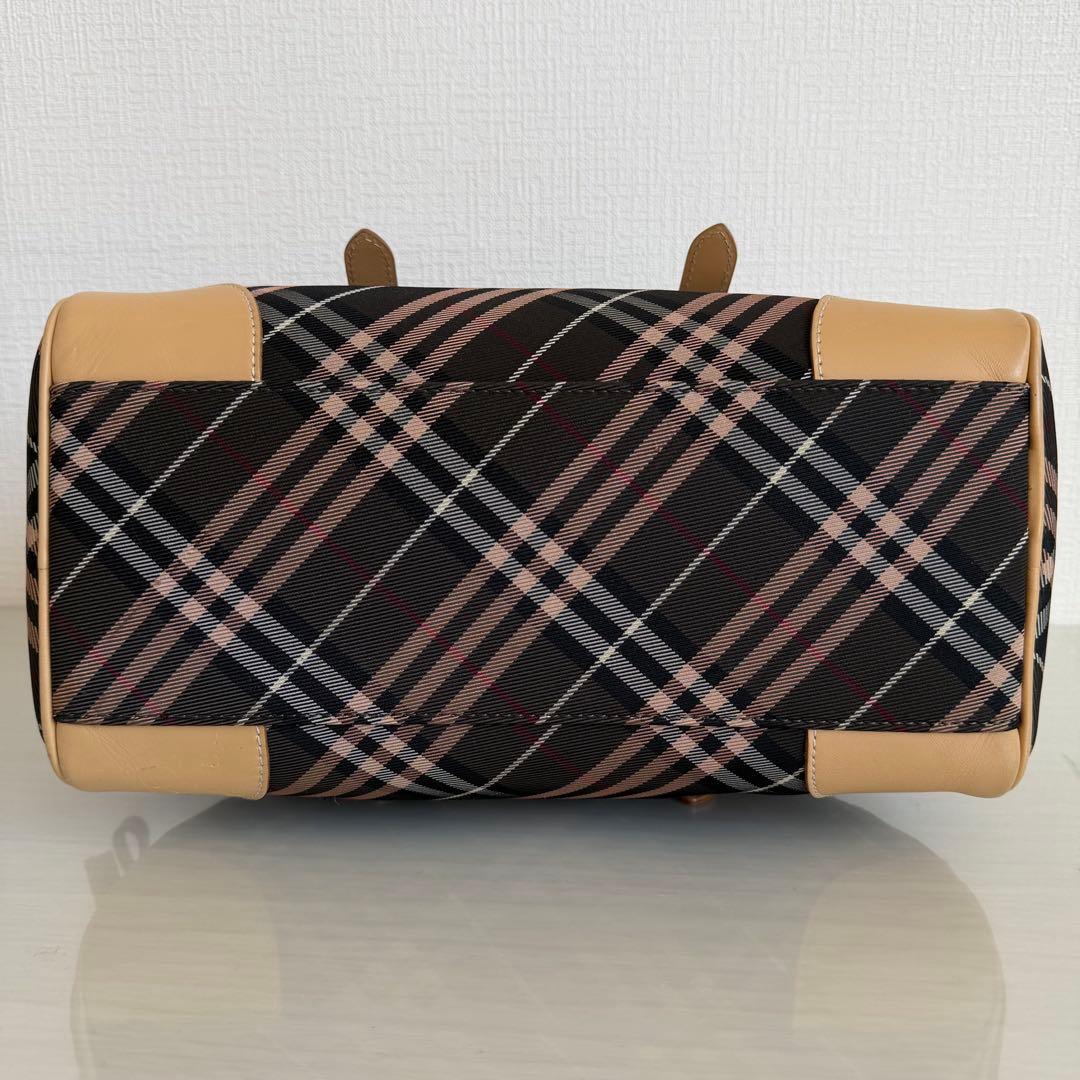 バーバリーブルーレーベル　ハンドバッグ　ミニボストン　チェック　ハートチャーム