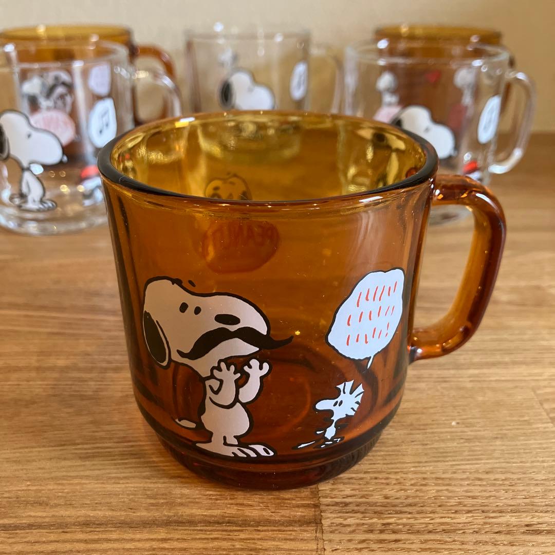 デュラレックス　スヌーピー　ガラスマグカップ 新品未使用　6個セット