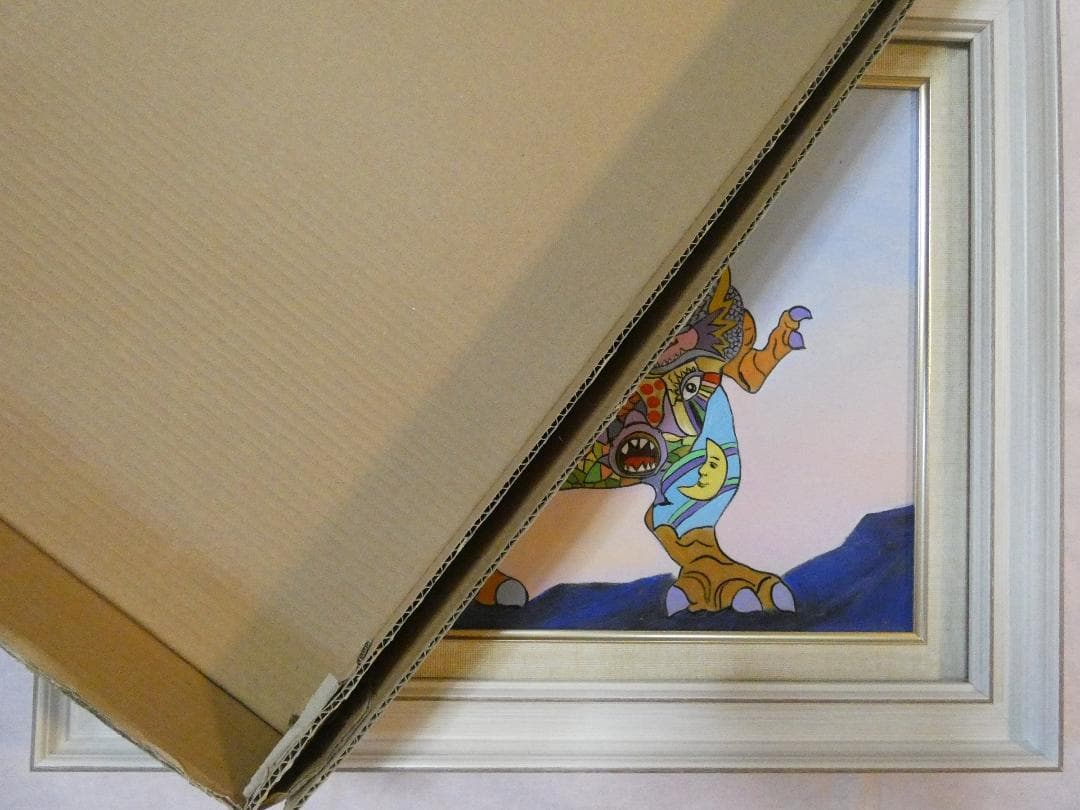 絵画 肉筆手描き 油彩　ジミー大西「竜」サイン F6サイズ　額装済み