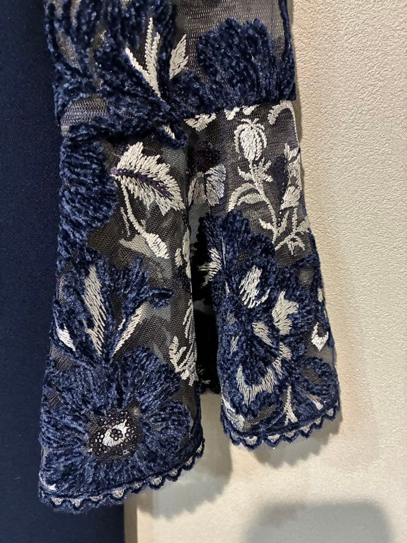 未使用タグ付】TADASHI SHOJI レースワンピース ネイビー サイズ2