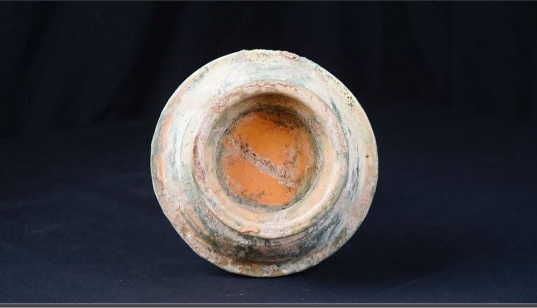 中国古玩 清朝時代 緑釉銀化 古陶 燭台 古代陶磁器 古美術 漢 李