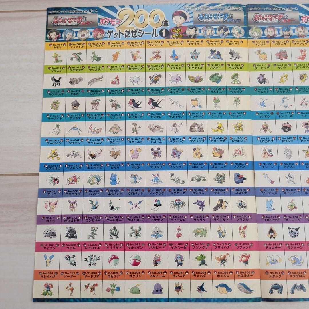 ♥当時物♥　ポケットモンスター　シール 2枚セット　ルビー　サファイア　200体