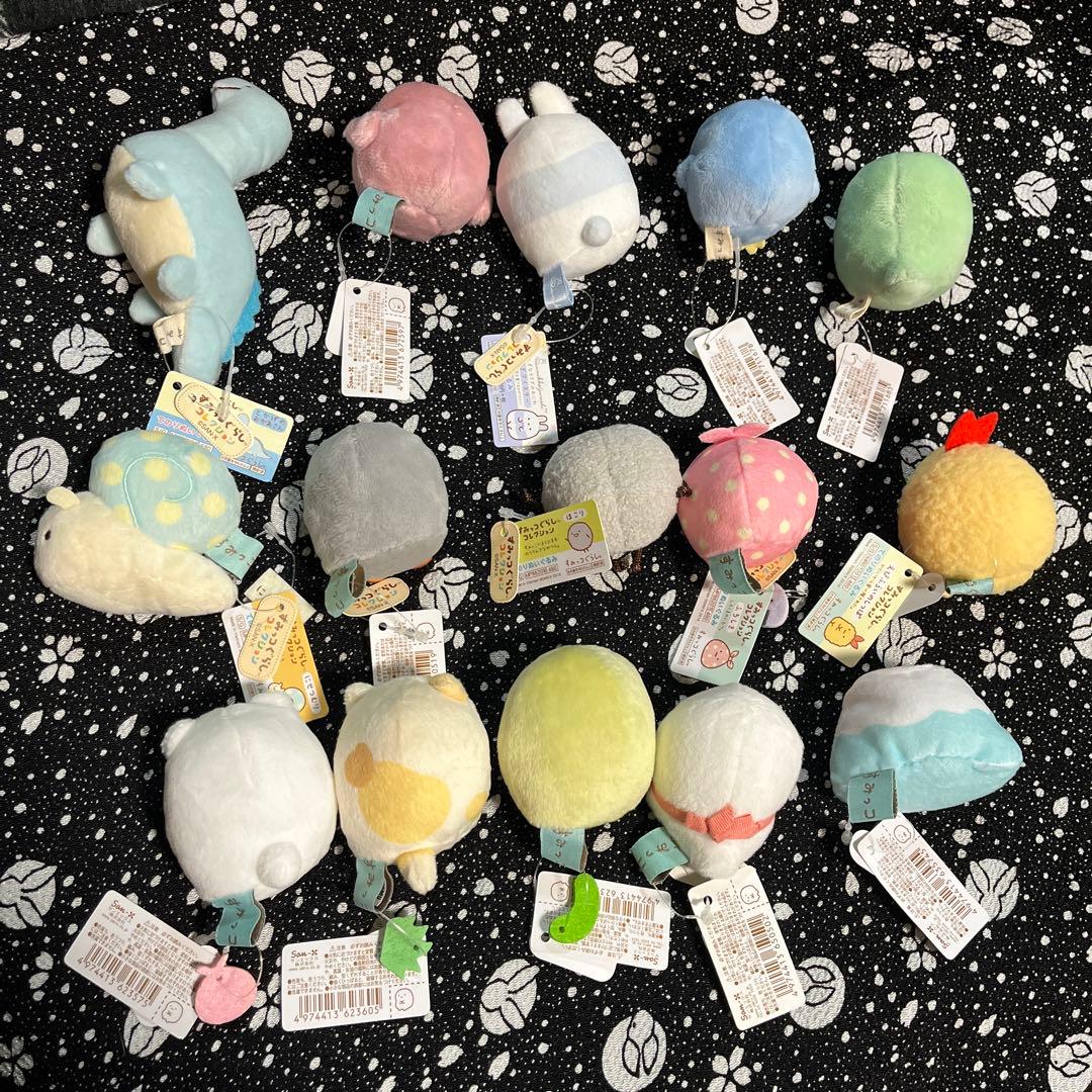 すみっコぐらし　てのりぬいぐるみ　タグ付き　15点セット　えび　うさぎ　他