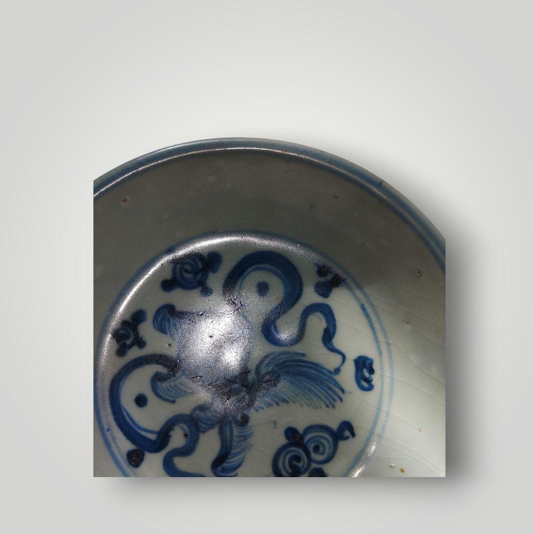 景徳鎮　神獣文青花皿　室町時代　時代