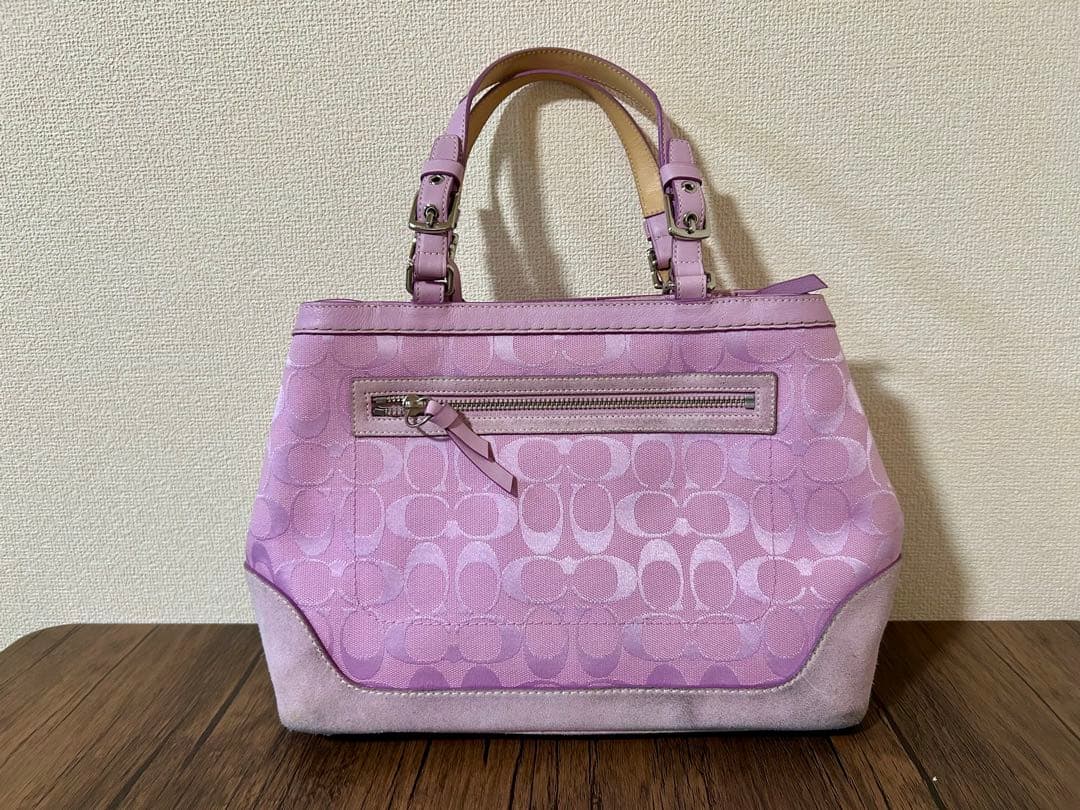 COACH コーチ　ショルダーバッグ　肩掛け　シグネチャー　ピンク　収納袋付き