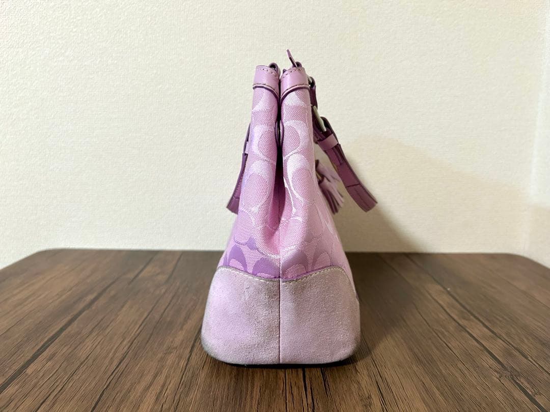 COACH コーチ　ショルダーバッグ　肩掛け　シグネチャー　ピンク　収納袋付き