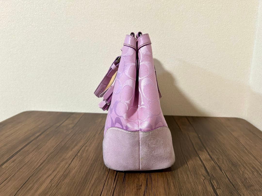 COACH コーチ　ショルダーバッグ　肩掛け　シグネチャー　ピンク　収納袋付き