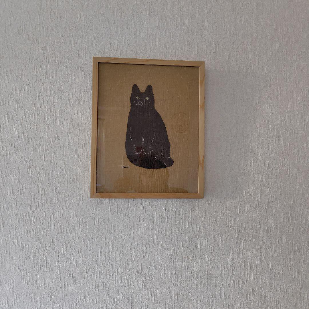 tontake トモタケ泥染め刺繍 猫 木製フレーム - メルカリ