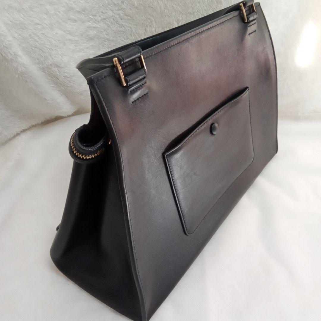 美品 CÉLINE セリーヌ エッジ ブラック レザー ハンドバッグトートバッグ