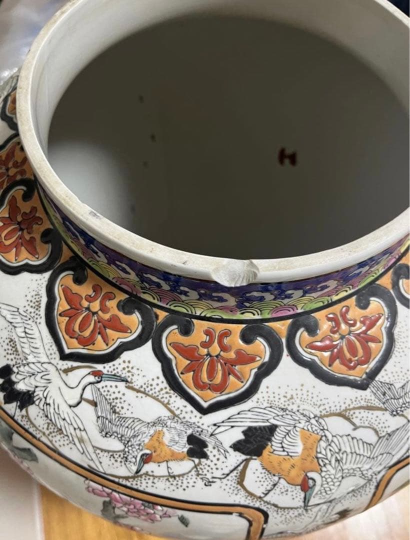 セール】極上品 希少☆飾壺 蓋付き壺 沈香壺 金襴極彩色 花鳥