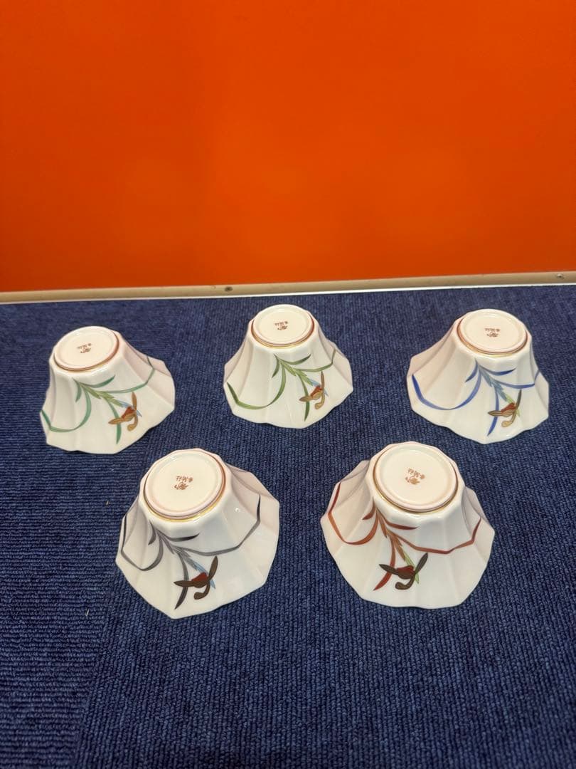 1658 香蘭社 花型鉢 5客 未使用 工芸品