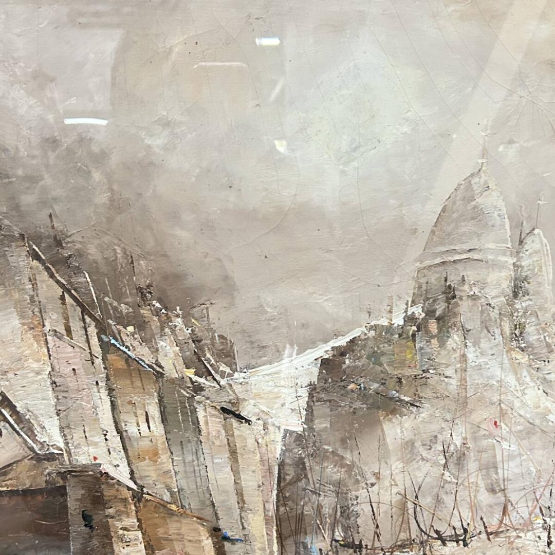 山崎修 「ラパナジル モンマルトル画」 油彩 F20 額装 在フランス実力派