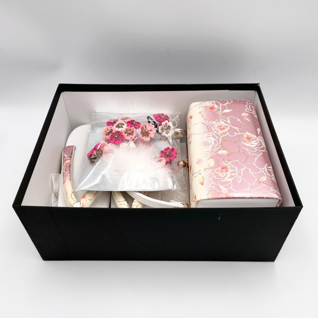 成人式　着物　和装　草履　ぞうり　鞄　カバン　髪飾り　まとめ売り　花柄　ピンク系