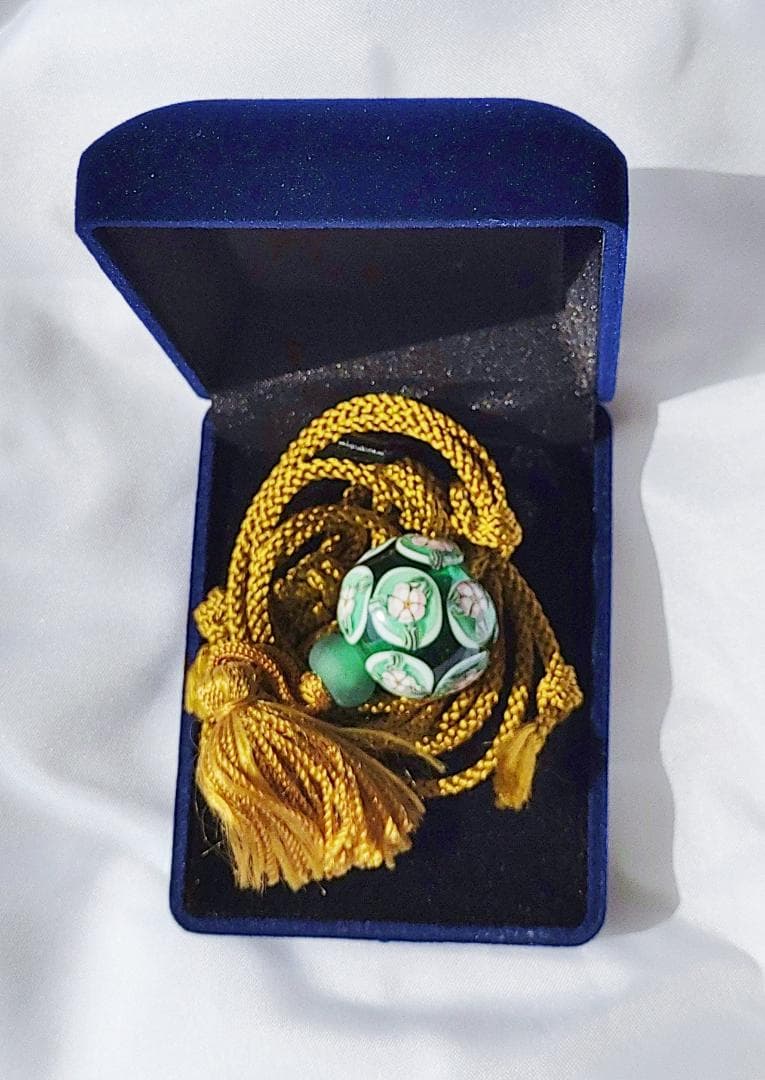 吉田正子トンボ玉（貳拾壹） 「江戸組み紐」ネックレス ガラス玉に込め