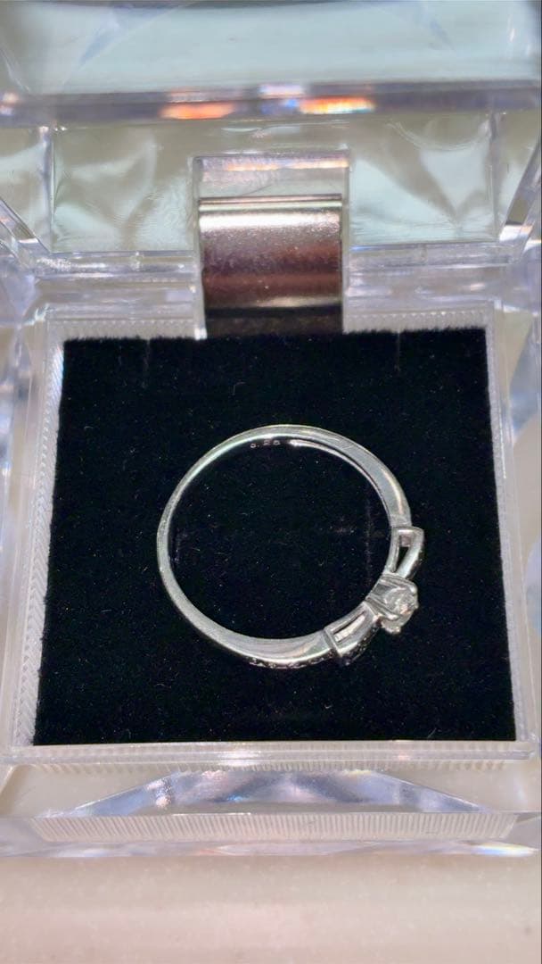 10K ブラックダイヤ ＆ダイヤリング 12号