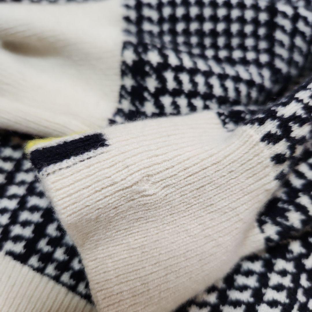 ☆PEARLY GATES☆ゴルフカシミヤ100％ニット 千鳥柄 1M 黒白黄