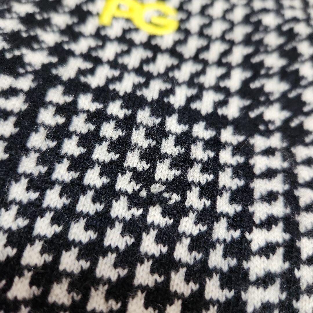 ☆PEARLY GATES☆ゴルフカシミヤ100％ニット 千鳥柄 1M 黒白黄