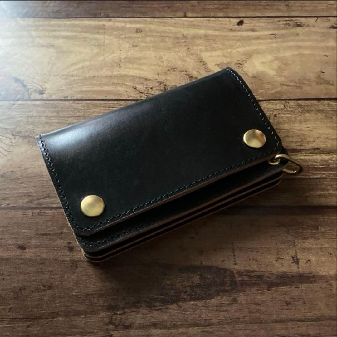 【こまきちふーかせ】ミドルトラッカーウォレット 3層【お札を折らずに収納】