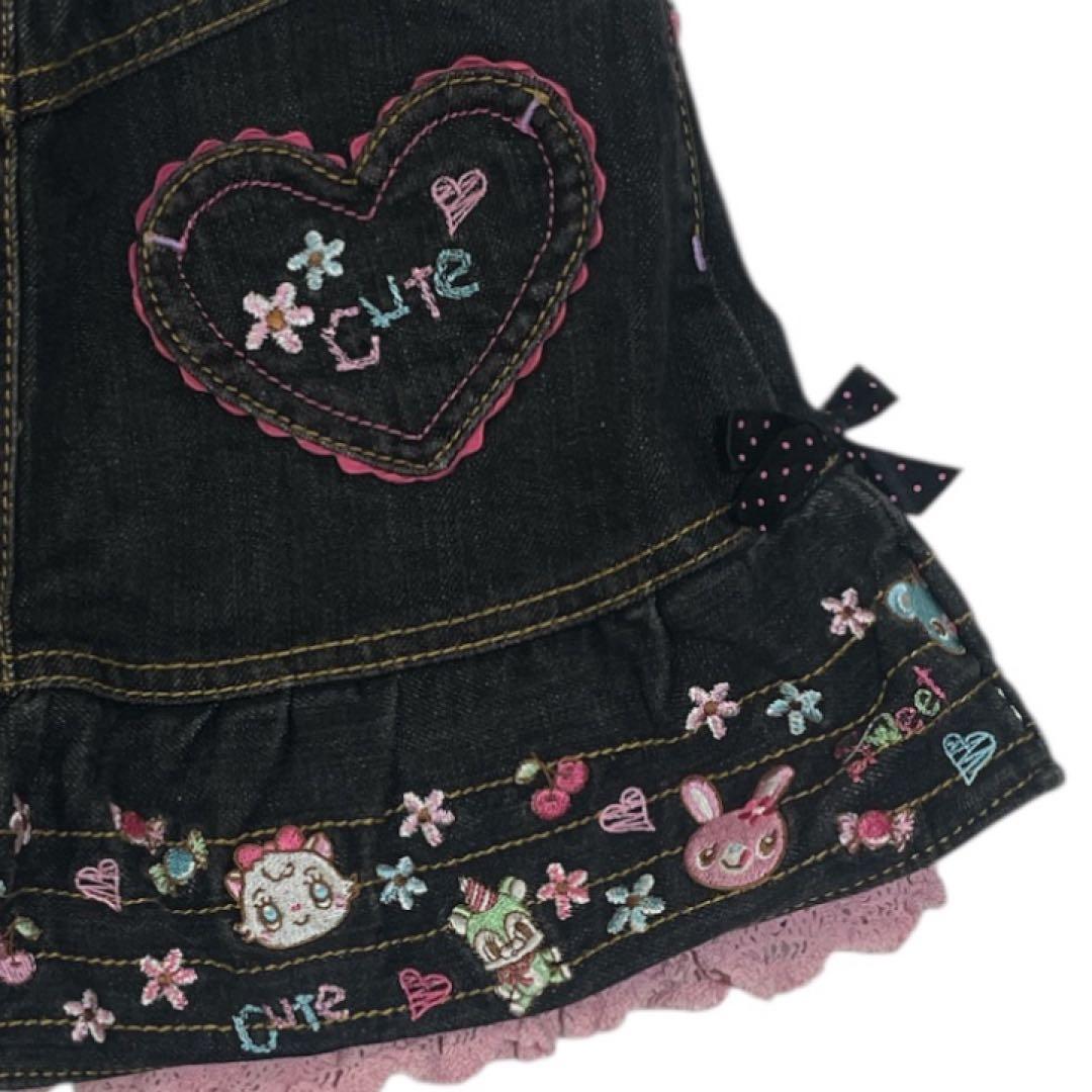 【超美品】Mezzo piano ミミポポちゃん デニムスカート　平成レトロ