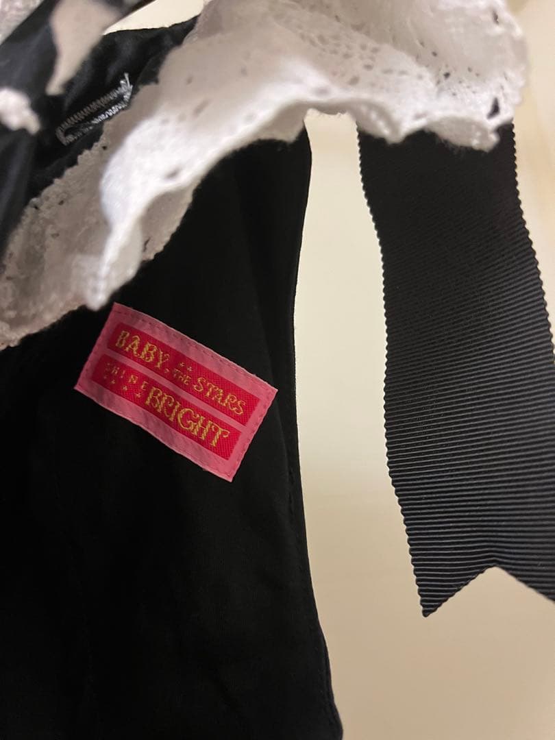 ふわふわクリームプリンセスジャンパースカート 黒白 ボンネットセット