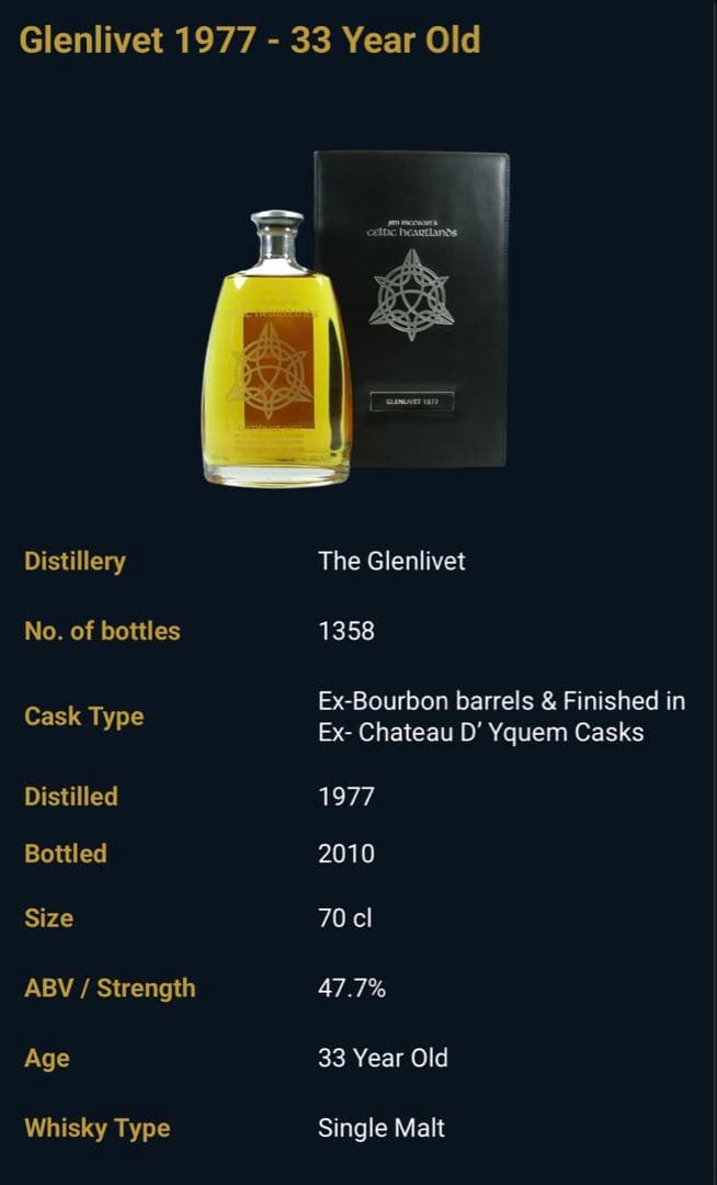 最終値下げ【超希少】グレンリベット33年 ケルティック・ハートランド