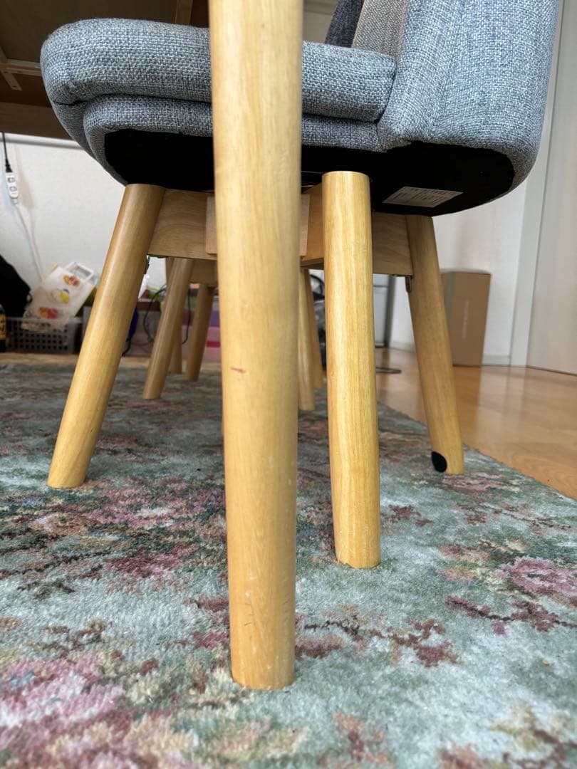 【ピース】北欧スタイル ウッド ダイニングテーブルW150 引出し付き