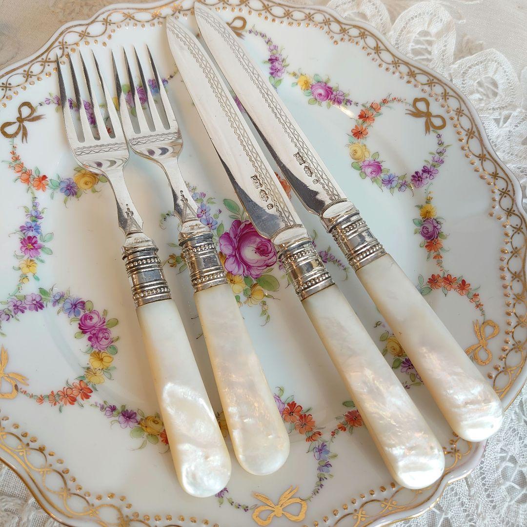 白蝶貝 デザートカトラリーセット ナイフ フォーク マザーオブパール