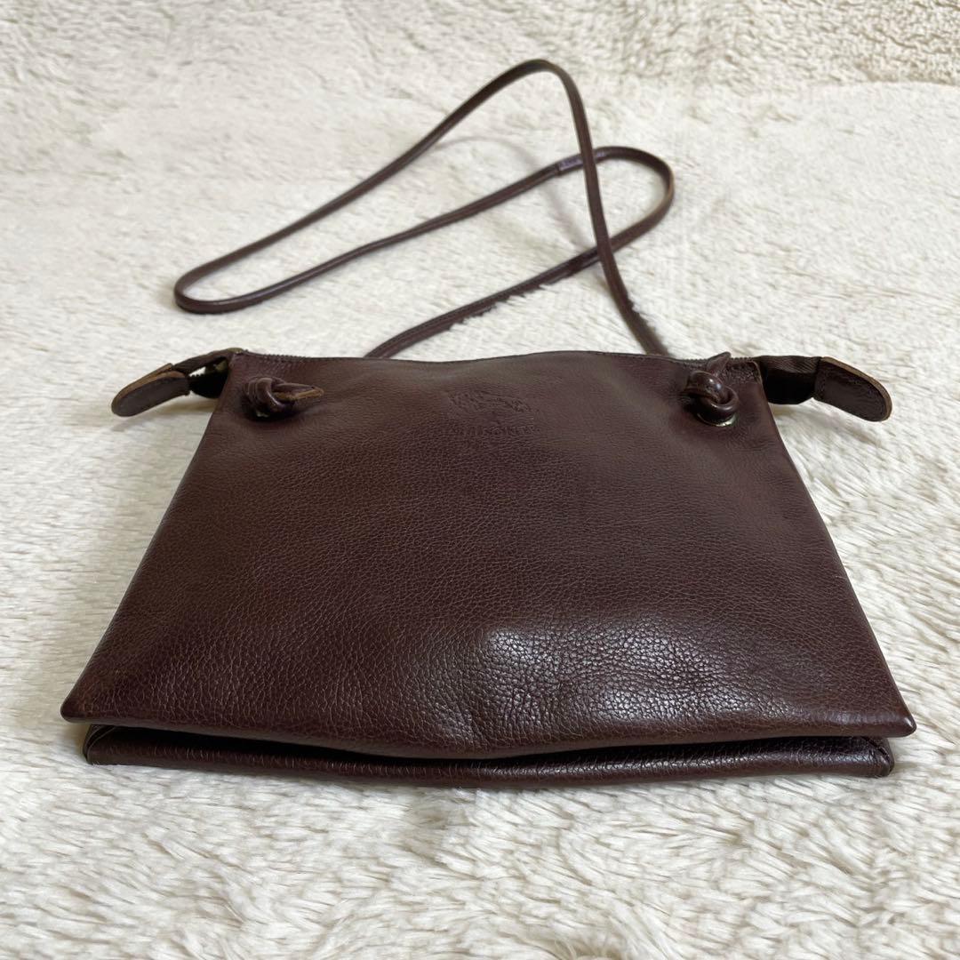 美品 イルビゾンテ レザー ロゴ ポシェット ショルダーバッグ サコッシュ 本革