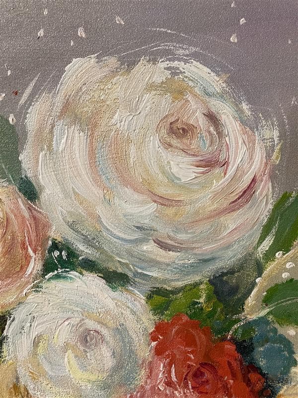 真作」小宮山恒男「花」静物画 油彩画 額装 サイン有り F10号 - メルカリ