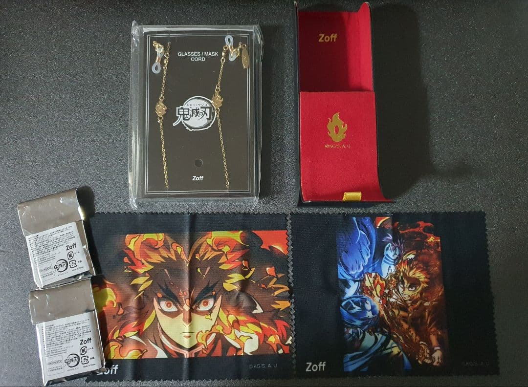 鬼滅の刃 zoff 眼鏡ケース グラスコード 眼鏡拭き 煉獄杏寿郎 Zoff 鬼